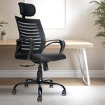 INNOWIN Mini Jazz Mesh High-Back Ergonomic Home Office Chair | 3-Years Limited Warranty Included | Tilting & Height Adjustable Mechanism, Heavy Duty Metal Base | Ideal for Office Work & Study (Black)