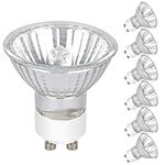 XBOCMY GU10 Halogen Light Bulbs, 6 Pack 120V 50W MR16 GU10 MR16 Track Light Bulbs with Changer, Dimmable, gu10+c 120v 50w for Track&Recessed Lighting, High Brightness with Glass Cover, Long Lifespan