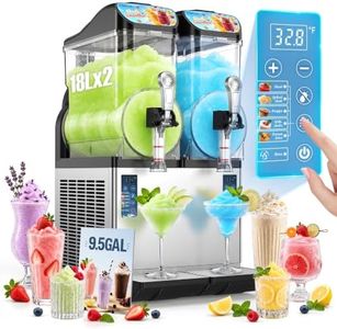 GSEICE Commercial Slushy Machine,Frozen Drink Maker, 18L x 2 Double Tank-176 Cups