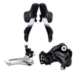 Microshift CENTOS 2x10 Speed Groupset Road Kit, Black and White, Metal