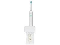 HOYT DESIGN Electric Toothbrush Holder | Wall Mount | Compatible with Sonicare Holds 1 Charger, Mounts on Single GFCI/Decora Outlet ONLY. (Charger/Brushes NOT Included) | White, PS1-G-SSV