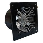 ECUTEE 80 W 8 Inch Axial Fan, 1250 m³/h Extractor Fan, 200 mm Axial Fan, Kitchen Extractor Fan, Industrial Metal Fan, Wall/Ceiling Exhaust Fan in Bathroom (Plate Size: 250 x 250 mm