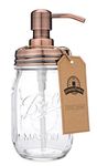 Jarmazing Products Mason Jar Soap Dispenser - Copper - with 16 Ounce Ball Mason Jar - Made from Rust Proof Stainless Steel