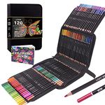 120 Colouring Pencils Zip-Up Set Perfect for Drawing, Sketching, Shading & Coloring, Vibrant Coloured Pencils for Adults & Pro Artists