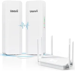 UeeVii Dual-band Wireless Bridge Router: 2.4G & 5.8G CPE5824 WiFi Bridge and WR3000K WiFi Router Kit, Point-to-point Wireless Transmission Network to Barn, Shop, Garage Solution, 24V POE Powered, IP65