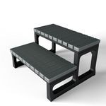 GREVO Hot Tub Steps Grey/Spa Steps for Round or Straight Sided Spa, Non-Slip Steps for Outdoor/Indoor