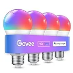 Govee Smart Light Bulbs, WiFi & Bluetooth Color Changing Light Bulbs, Music Sync, 54 Dynamic Scenes, 16 Million DIY Colors RGBWW, Work with Alexa, Google Assistant Home App, 800 Lumens, 4 Pack