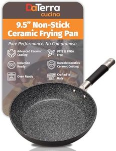 DaTerra Cucina - 9.5" Nonstick Ceramic Frying Pan - Made in Italy, Oven Safe and Compatible with Gas, Induction and Electric Stovetops - High Heat Resistant Nonstick Cookware, Dishwasher Safe