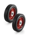 QWORK® 2 Pack 6" x 1.5" Premium Rubber Wheel with Ball Bearing, Trolley Wheels, Hand Truck Wheel, Capacity up to 132 lbs / 60kg