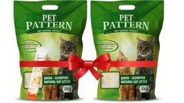 PET PATTERN CAT Litter Sand for CAT 10KG, 99.99% Dust Free, Fast Clamping Natural Cat Litter 10kg (CAT Litter 5KG X 2 - Non Scented) DogsNCats - Authorised Partner