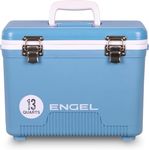 ENGEL Cooler Box 13qt (12.3 litres) Leak-Proof, Air Tight, Drybox Cooler for Camping, Fishing, Hiking, Small Hard Shell Lunchbox Cooler for Men & Women, 38 x 25.4 x 28.5 CM Small Cool Box