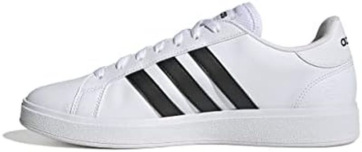 Adidas Men's Grand Court Base Tennis Shoes, White/Black, 10.5 US