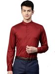 MANQ Men's Slim Fit Club Wear Shirt (Maroon, 40)