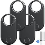 Smart Air Tracker Tags 4 Pack, 2025 New Bluetooth Tracker Item Finder Work with Apple Find My (iOS Only), Smart tags for Luggage/Key/Wallet, Air Tags Multi-functional tracking, Replaceable Battery.