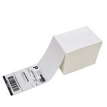 4 x 6 Direct Thermal Shipping Labels with Perforations, 1000 Fanfold Labels, Permanent Adhesive, White Mailing Labels for Thermal Printer