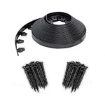 EasyFlex No-Dig Landscape Edging with Bonus Anchoring Spikes, 1.5 in. Tall Straight Top Plastic Garden Border, 100 Foot Kit, Black