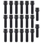 HouYeen 20Pcs M14 X 1.5 Thread Extended 45mm Taper Seat Black Tapered Alloy Wheel Bolts