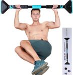 Adipro Doorway Pull Up Bar for Home and at Gym Workout Without Screw | Chin up Rod Exercise Equipment With Lock Mechanism | Door Wall Pullup Hanging Stick to Increase Height (70-100 CM, Blue)