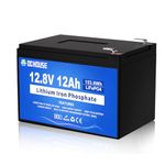 DC HOUSE 12V 12Ah LiFePO4 Lithium Battery, 15A BMS,15000+ Cycle Rechargeable Battery for Solar Power, UPS, Lighting, Harm Radio, Fish Finder, Outdoor Camping etc