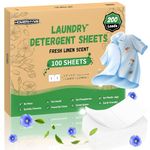 HOMERHYME Laundry Detergent Sheets - Fresh Linen Scent 200 Loads (100 Sheets),Plastic Free,Laundry Detergent Strips for Travel,Dorms, Home,Apartments,Liquidless Technology,Eco Friendly& Hypoallergenic