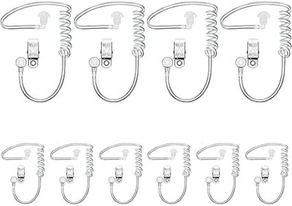10-Pack Replacement Acoustic Coil Tube with Clip for Baofeng Retevis Midland Kenwood Motorola 2 Way Radio Audio Walkie talkies Headsets Secret Spy Game Earpiece