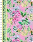 Lilly Pulitzer Hardcover Mini Spiral Notebook, 8.5" x 6.5" Small Journal with 160 College Ruled Pages, Via Amore Spritzer