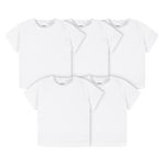 Gerber Baby Toddler 5-Pack Solid Short Sleeve T-Shirts Jersey 160 GSM, White, 18 Months