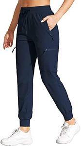 VILIGO Cargo Pants Women Elastic Wasit Quick Dry Casual Solid Loose Fit Cargo Pants Navy L