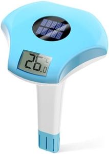 BALDR Pool Thermometer Floating Easy Read, IPX8 Waterproof, Solar Powered Digital Pool Thermometer with LCD Screen,Suitable for Swimming Pool/Hot Tub/Hot Spring/Aquarium (Blue)