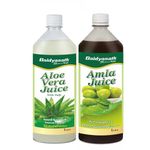 Baidyanath Amla & Aloe Vera Juice Combo 1L Each | Natural Vitamin C, Antioxidant & Enzyme Rich | Helps in Gut Health & Skin Nourishment | Vegan, GMP Certified & Preservative Free (Pack of 2)