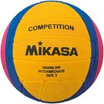 MIKASA W6608.5W Competition Intermediate Water Polo Ball, Size 3, Yellow, Purple, Magenta