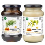 INDIGENOUS HONEY Nmr tested Raw Ajwain Unprocessed Natural Pure Honey with Nmr tested Raw Crystalized Honey combo pack