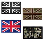 Geebymol 4Pcs British Union Jack Patch Tactical British Union Patches United Kingdom Flag Patch Embroidered Fabric Patch Hook and Loop Applique for Military Uniform Tactical Bag Jacket Jeans Hat