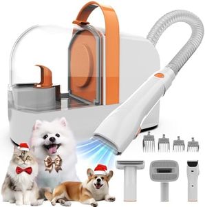 ubrobo Dog Grooming Vacuum, Dog Grooming Kit with Pet Clippers, 12,000Pa Pet Hair Vacuum Pet Grooming Vacuum for Dogs, Dog Vacuum for Shedding Grooming, Low Noise Dog Shedding Brush Pet Vacuum, PG10