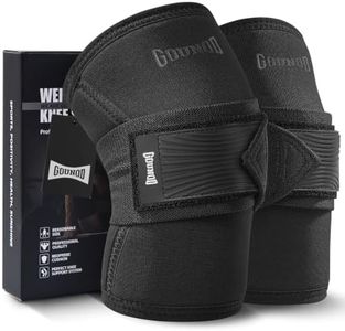 GOUNOD Knee Sleeves for Weightlifting with Wraparound Straps 7mm