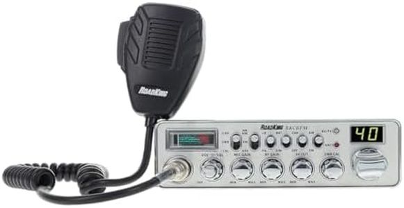 RoadKing RKCBFM Dual-Mode AM/FM CB Radio for Truckers Full 40 Channels Pro Emergency Channel CB with Noise-Cancelling Mic Large Display - Silver