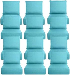Luxury 6" Thick Outdoor Cushion Set 12 - 24x24 Patio Furniture Cushions with 28D High-Density Foam, Water-Resistant & Fade-Resistant Fabric, Removable Covers for Patio Furniture Sofa Couch -Turquoise