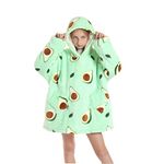 SALWINGS Hoodie Blanket Sweatshirt Oversized Warm Fluffle Blanket Giant Hoodie and Huge Pocket for Boys Girls One Size Fits All Avocado