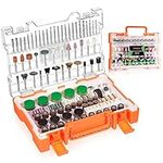 CHILEAD Rotary Tool Accessories Kit, 500 Pcs Accessory Set, 1/8"(3.2mm) Diameter Shanks, Universal Fitment Bits for Easy Cutting, Sanding, Grinding, Sharpening, Carving, Drilling, Polishing, Engraving