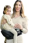 Baby Hip Seat Carrier, GROWNSY Baby Carrier with Multiple Pockets, Adjustable Extended Waistband for Newborns & Toddlers up to 50 lbs, Black