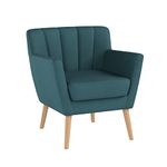 Christopher Knight Home 301453 Merel Mid Century Modern Fabric Club Chair, Dark Teal/Natural