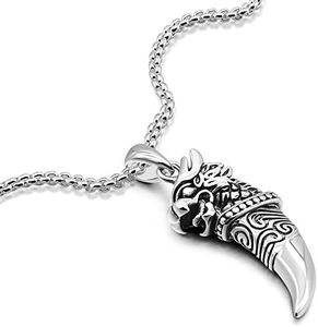 Meilanduo 925 Sterling Silver Feng Shui Pi Xiu Pi Yao Pendant Lucky Wealthy Amulet Necklace, Round Box Chain Necklace 18-28 Inch for Men Boys, 20 inch, Sterling Silver, No Gemstone