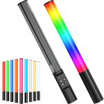 Photography Light Wand,Heysliy RGB Handheld LED Light Stick,Portable Studio Light Bar with 2600mAh Rechargeable,1000 Lumens Adjustable Brightness 2500K-9900K, Dimmable 9 Colours