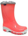 MufFluo Kids Boys Girls Wellington Boots Rainy Snow Wellies Fluo - Silver ions Ag+ (Toddler 4 UK / 21-22 EU - 140mm, Salmon)