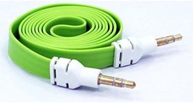 Green Flat Aux Cable Car Stereo Wir