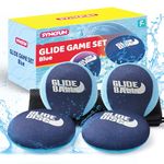 SYNCFUN 4 Pcs Skip Water Balls,Splash Water Bouncing Balls with Mesh Bag, Beach Toys for Kids, Fly Swimming Game Adults, Boys,Teens, Great for Players Above 84 Months (Blue)