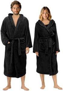 HOMELEVEL Flannel Oversize Bathrobe Unisex for Women and Men Dressing Gown Sauna Dressing Gown Travel Dressing Gown Cosy Soft Sauna Dressing Gown