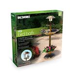 IdeaWorks 4-in-1 Bird Bath & Planter w/Solar Light-Bronze Finish