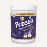 Pro360 Diabetic Care Protein Supplement Powder Drink Mix for the Dietary Management of People With Diabetes Management - Helps in Managing Blood Glucose - 500GM pack - No Added Sugar (Chocolate)