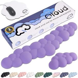 Create-ables Qloud Cloud Wrist Rest Keyboard Wrist Rest for Computer Keyboard Pad, Cloud Keyboard Wrist Rest, Wrist Pad for Keyboard, Memory Foam, Non Slip Base, Comes with Mouse Pad - Lilac Purple